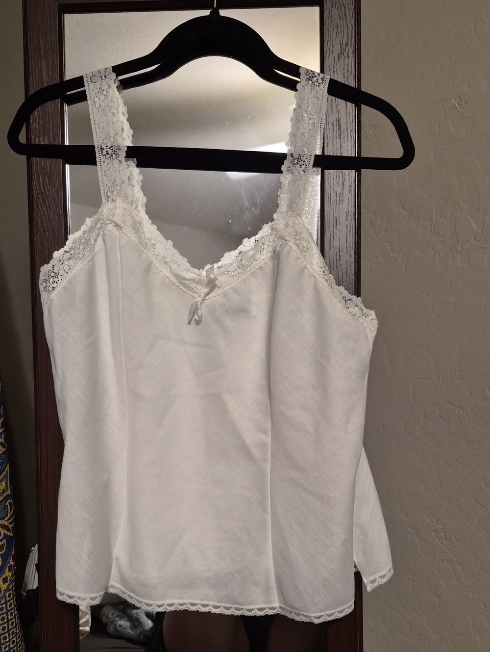 Li Alba Vintage White Lace-Trim Camisole